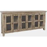 Rustic Shores 70" Sideboard Cabinet in Distressed Grey Wood